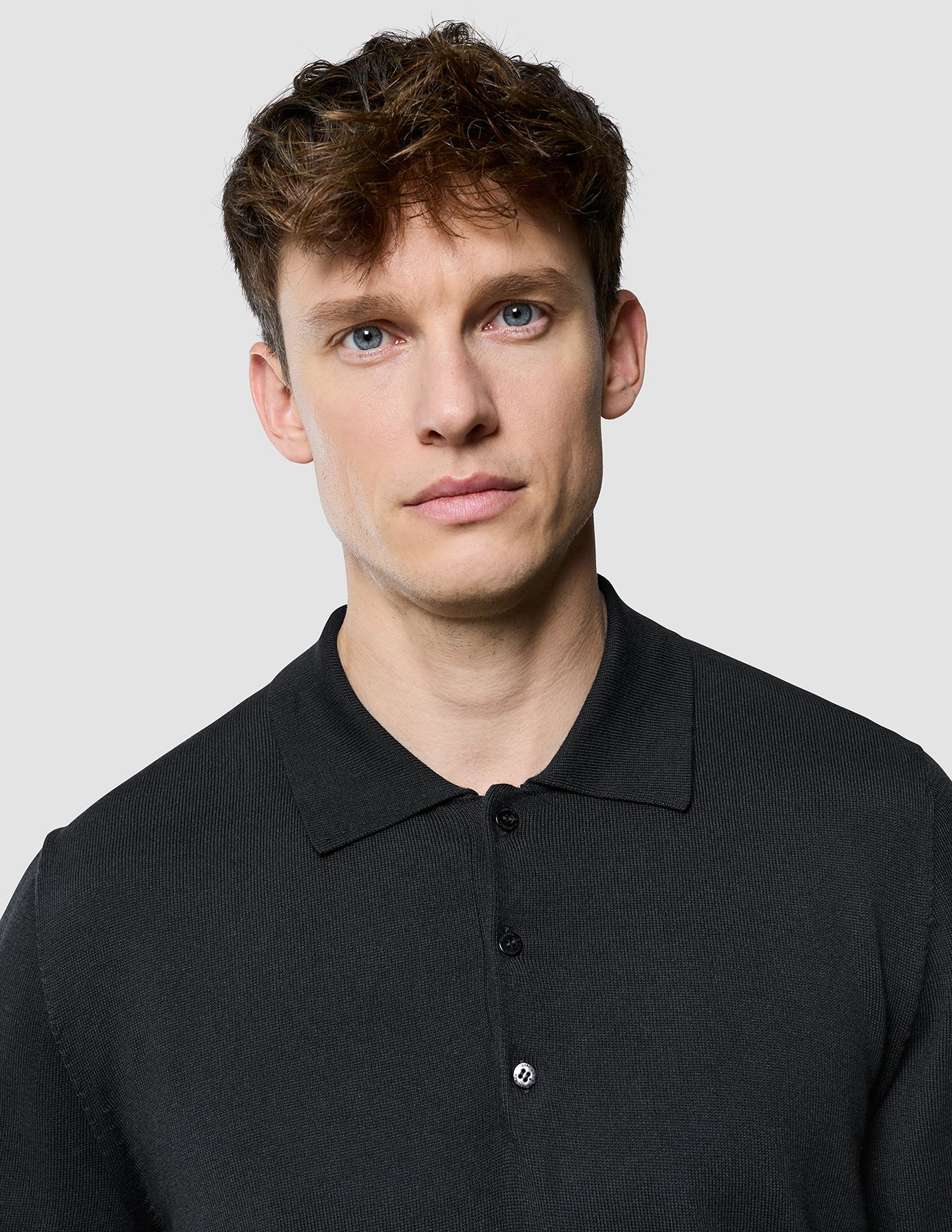 Seamless Core Knit Short Sleeve Polo Black